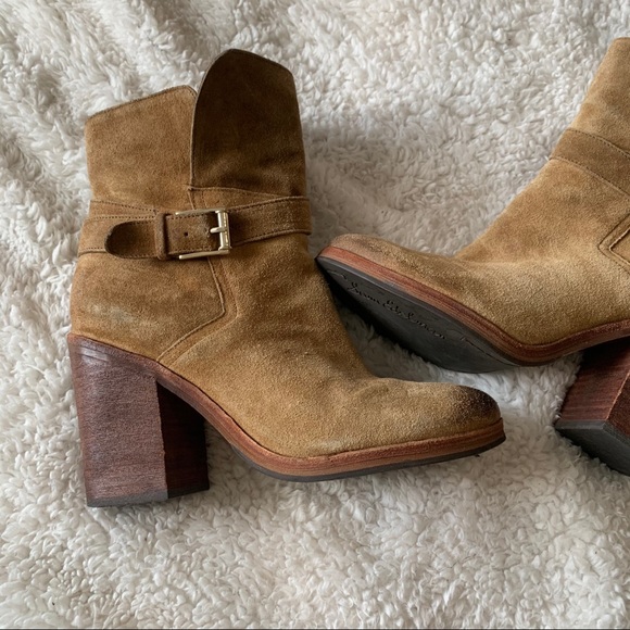 Sam Edelman Perry tan suede heeled boots - Picture 2 of 12